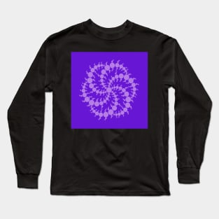 Purple Fractal Spiral Long Sleeve T-Shirt